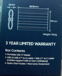 Information on size of product