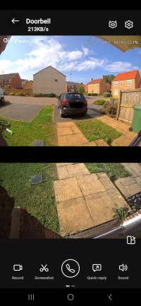 Image of doorbell with no blockers from both front and down facing camera
