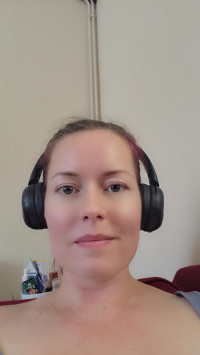 Wearing headphones