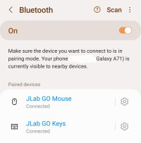 Keyboard and mouse connected on my phone , JLab GO