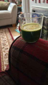 Carrot, apple and ginger.  Spinach, apple, lemon and ginger , Ninja JC151UK