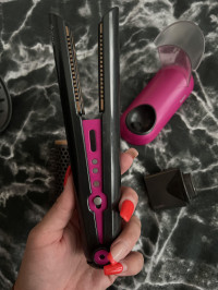 The life like hair straighters that also sizzle , Dyson Toy Hairdryer and Straighteners Set