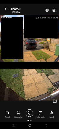 Image from the camera with blockers for surrounding areas from bothe front and down facing camera