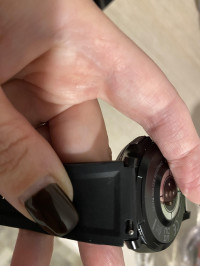 The weak point of the straps. Thin silicone/rubber housing the metal connectors that enable the straps to be removed